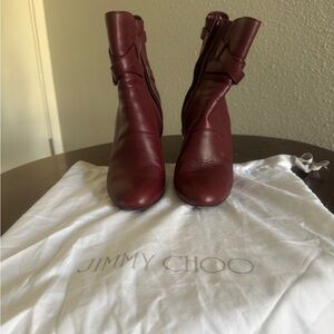 Jimmy Choo Red Ankle Boots Elegant and Chic